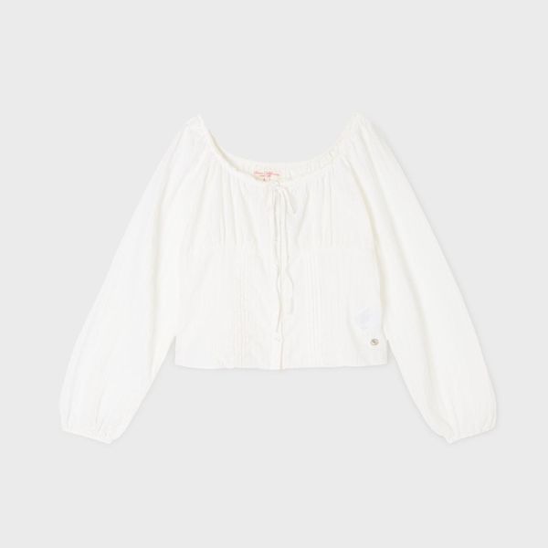 WHOAU Áo kiểu nữ Slim Fit Pintuck Blouse_WHBLGB832