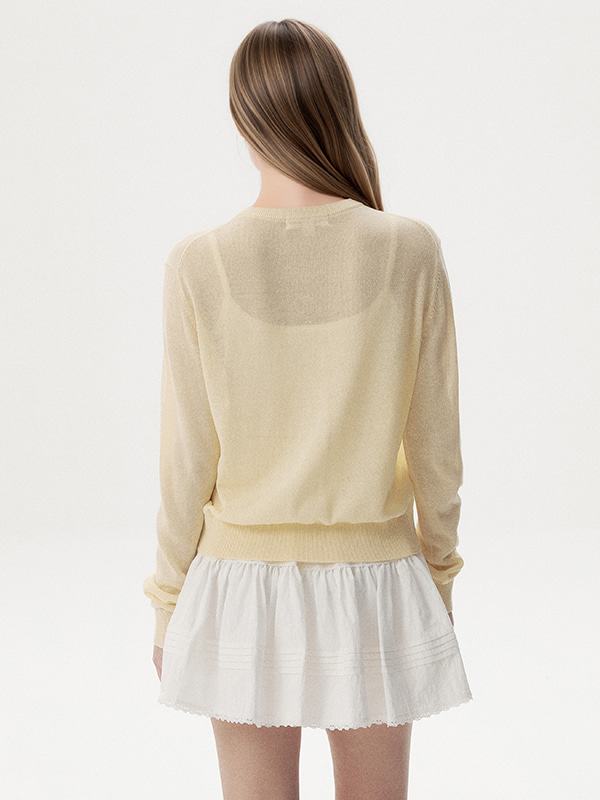 WHOAU Áo Cardiagn nữ Linen Blend Plain Cardigan_WHCKG2524F