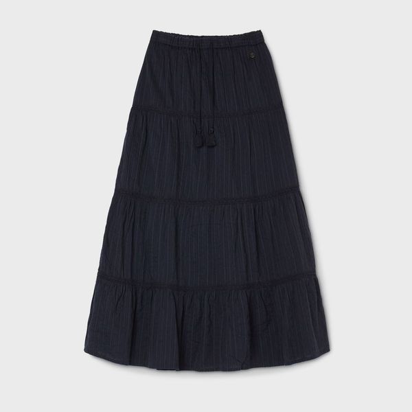 WHOAU Chân váy nữ Dobby Long Tiered Skirt_WHWHG2434F