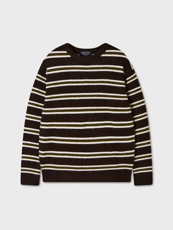 WHOAU Áo len Stripe R-neck Pullover(U)_WHKAGBT24U