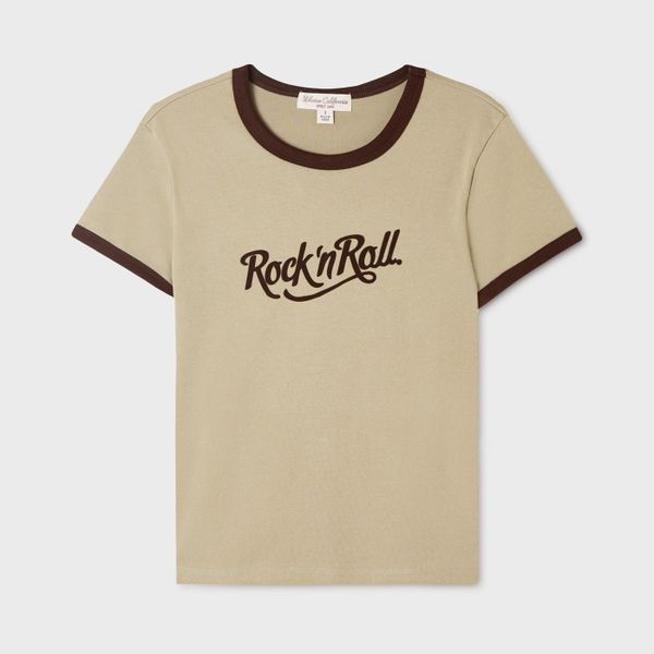 WHOAU Áo thun nữ Rock Lettering Ringer T-shirt(F)_WHRAGB721F