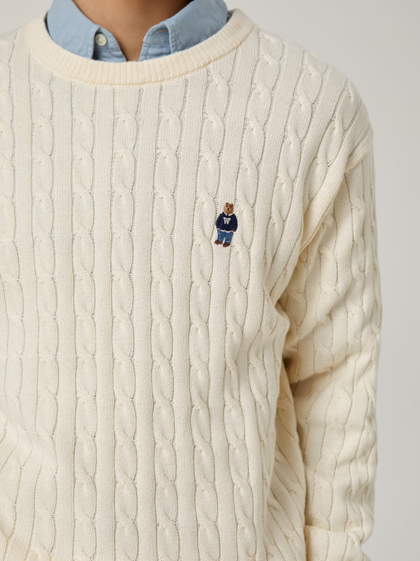 WHOAU Áo len nam Steve Cable Sweater_WHKAG1121M
