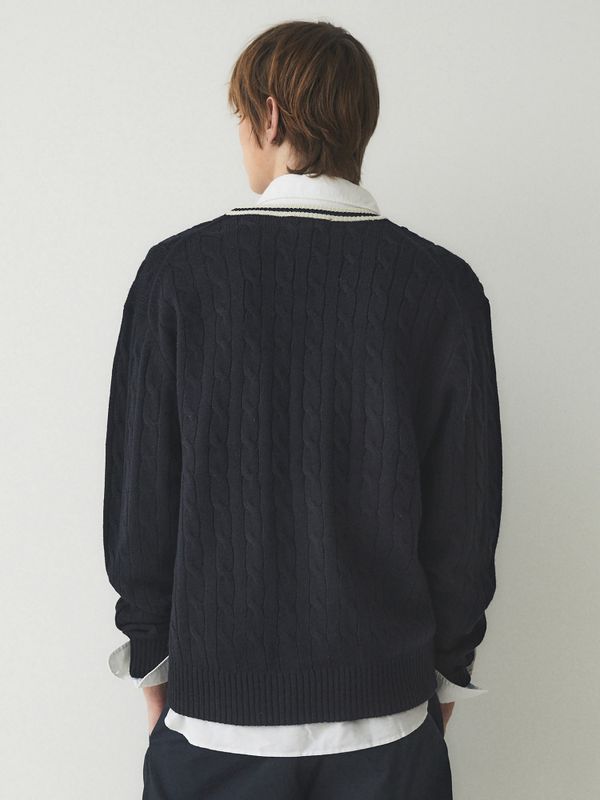 Steve V-neck Tilden Cable Cardigan_WHCKE4922U