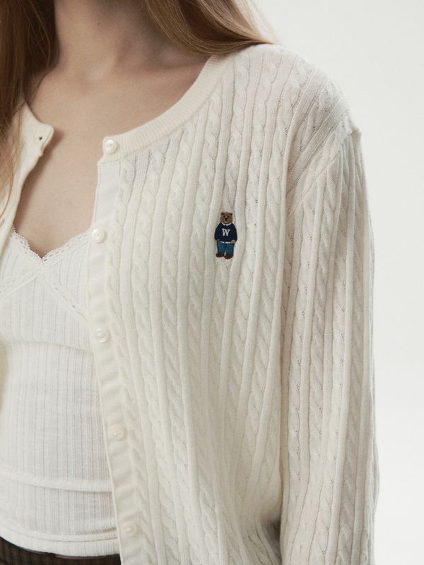 WHOAU Áo len Steve High Gauge Wool Cable Cardigan_WHCKGB912F