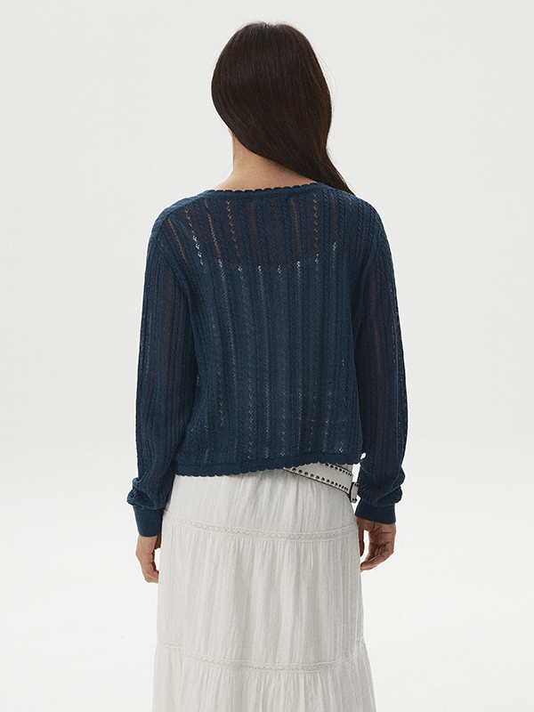 WHOAU Áo Cardiagn nữ Linen Blend Skashi Cardigan_WHCKG2523F