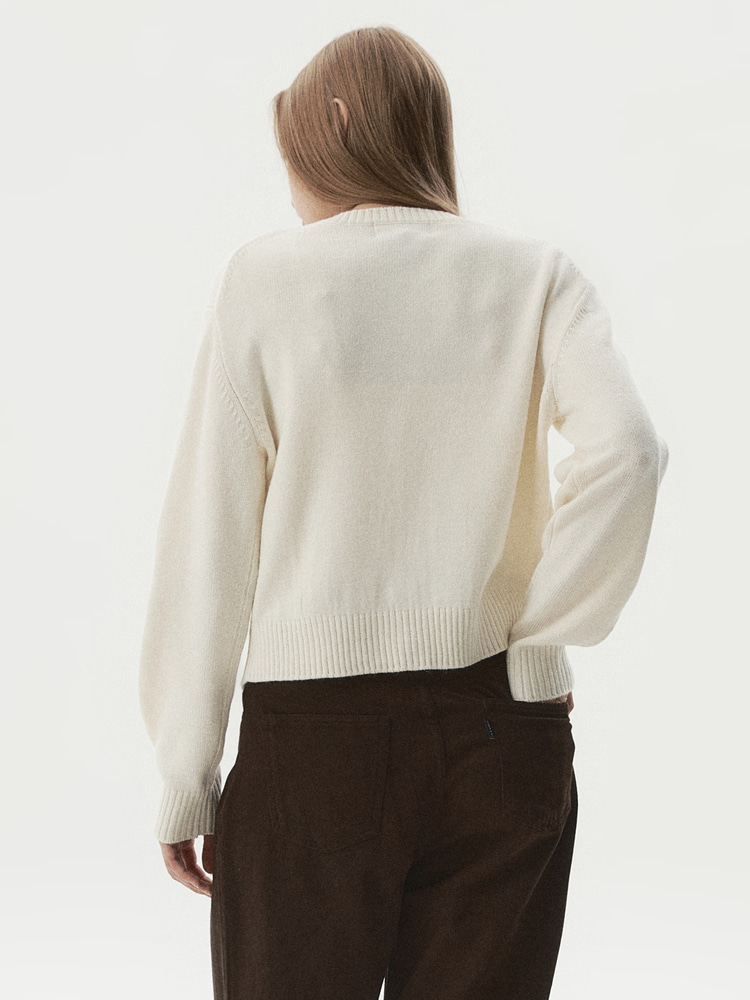 WHOAU Áo len Steve R-neck Cardigan_WHCKGB923F