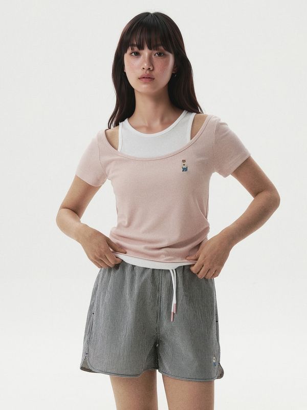 WHOAU Áo nữ Steve Layered Shorts Sleeve T-shirt[B]_WHRAGB754F