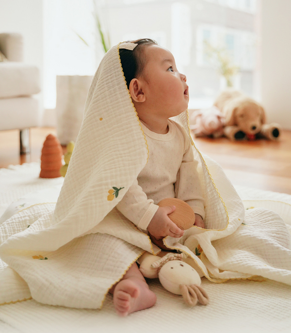 Bộ Gối & Chăn sơ sinh Tặng vỏ gối thêu hoa cho bé từ 0-18 tháng