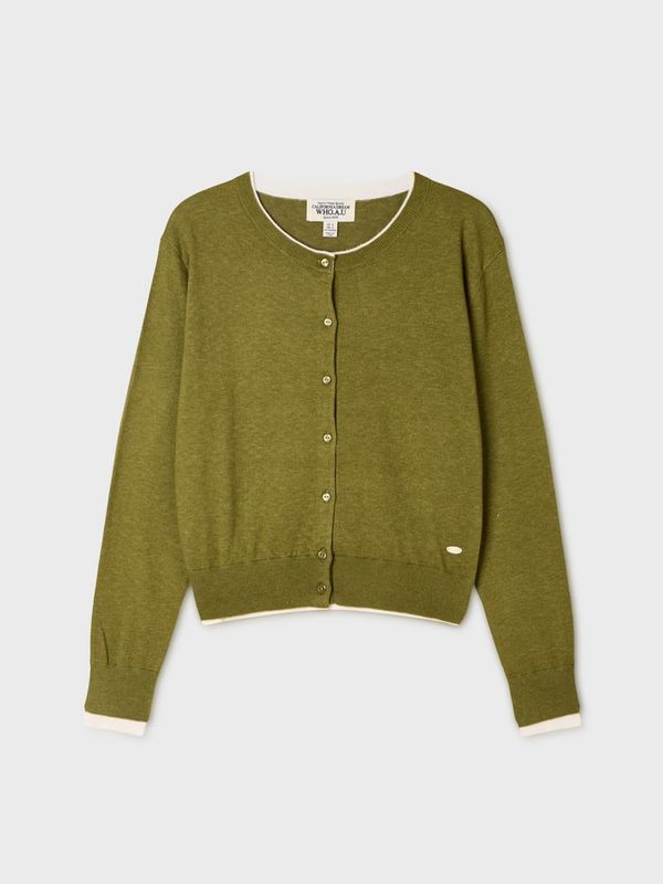 WHOAU Áo len Layered R-neck Cardigan_WHCKGB823F