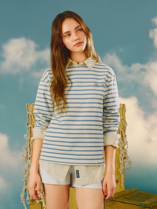 Boat Neck Stripe T-shirt