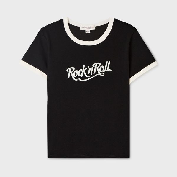 WHOAU Áo thun nữ Rock Lettering Ringer T-shirt(F)_WHRAGB721F