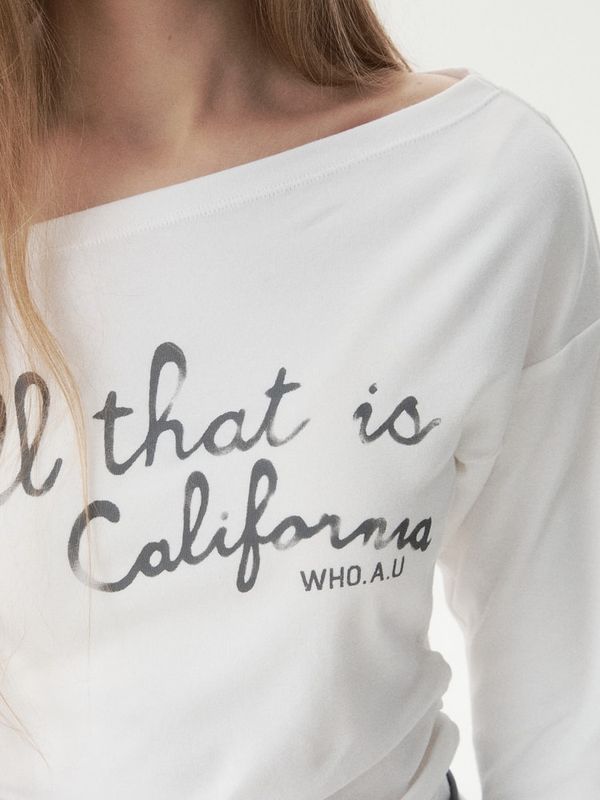 WHOAU Áo thun trễ vai One-Shoulder Long Sleeve T-shirt(F)_WHLAGB827F