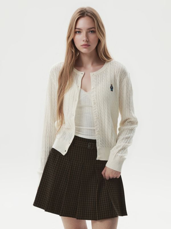 WHOAU Áo len Steve High Gauge Wool Cable Cardigan_WHCKGB912F