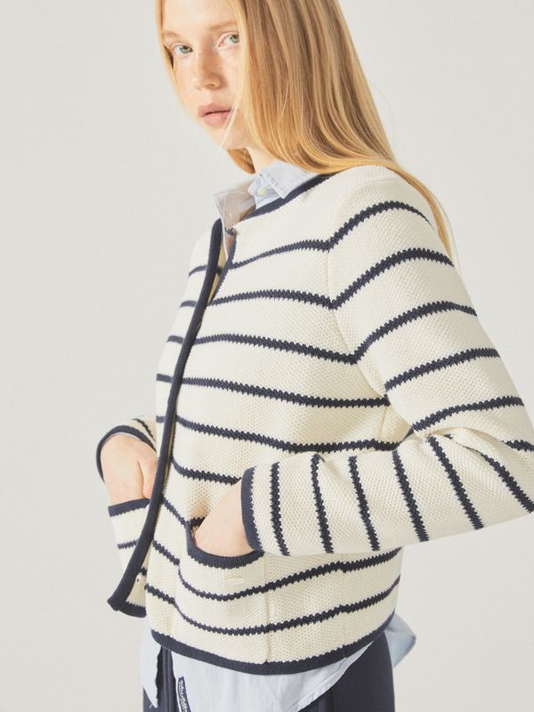 Stripe Button Outer Cardigan_WHCKF1251F