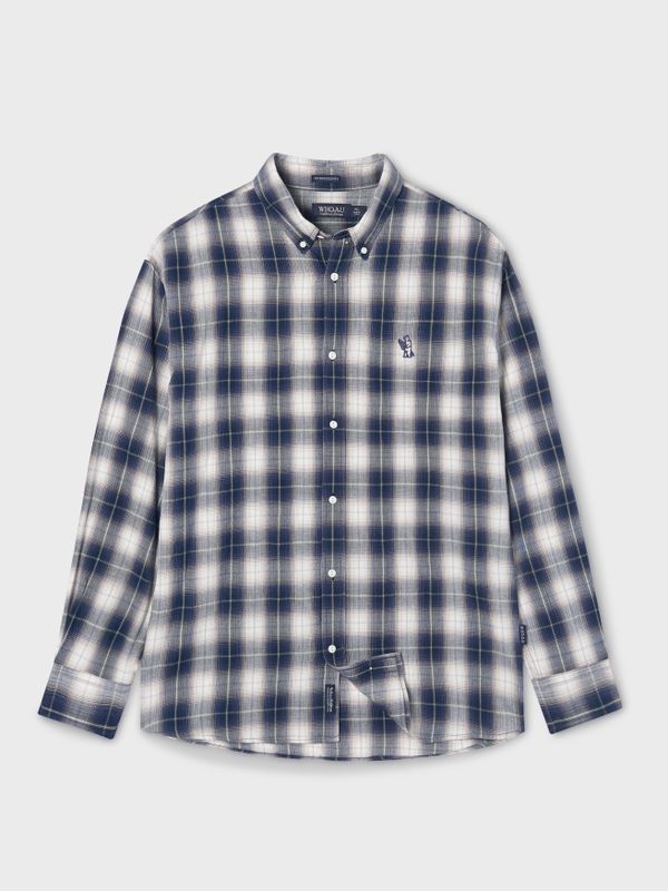 Shadow Plaid Flannel Overfit CheckShirt_WHYCF3732U