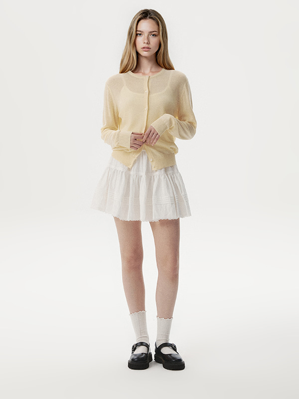 WHOAU Áo Cardiagn nữ Linen Blend Plain Cardigan_WHCKG2524F