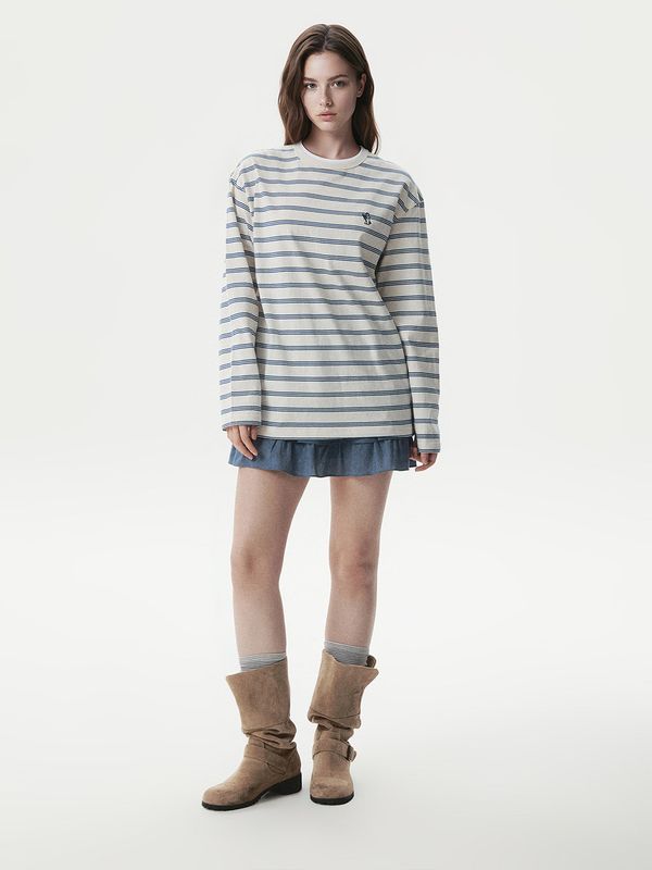 WHOAU Áo thun tay dài Stripe Long Sleeve T-shirt_WHLSG2321U