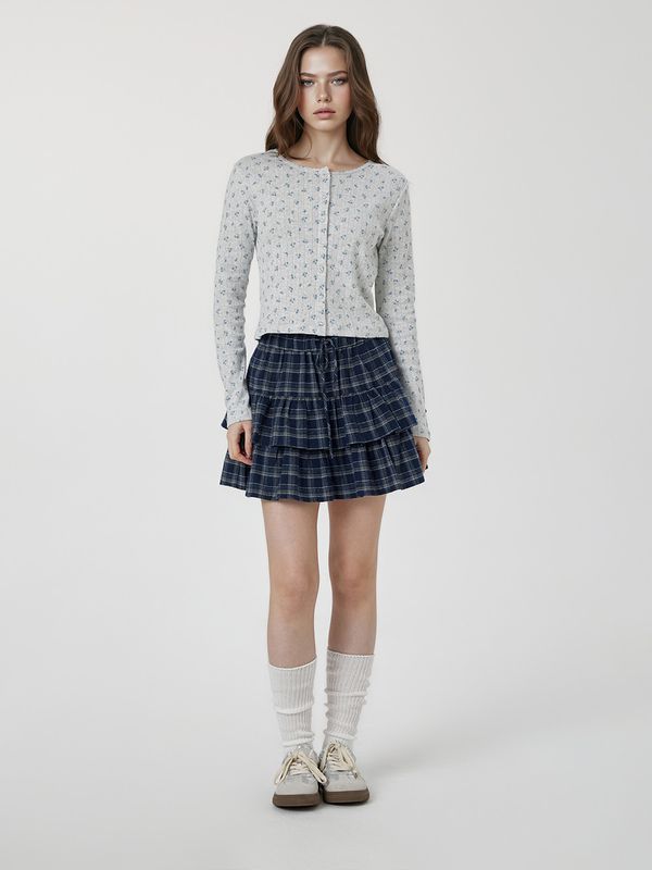 WHOAU Áo len nữ Eyelet Long Sleeve Cardigan_WHLAG2323F