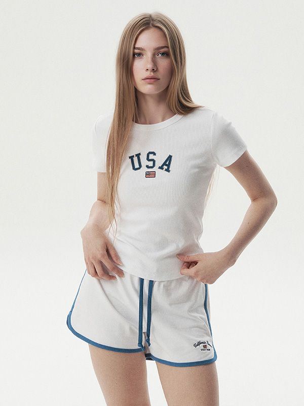 USA Ribbed Short-sleeve T-shirt