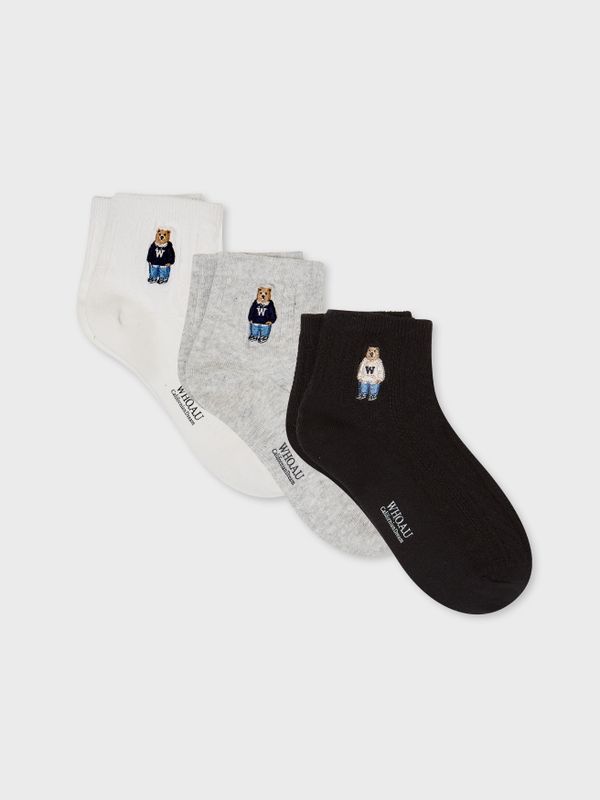 WHOAU Set vớ [3PACK]Steve Ankle Socks_WHAYG1112A