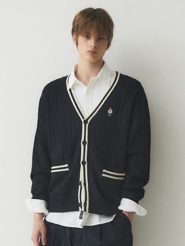 Steve V-neck Tilden Cable Cardigan_WHCKE4922U