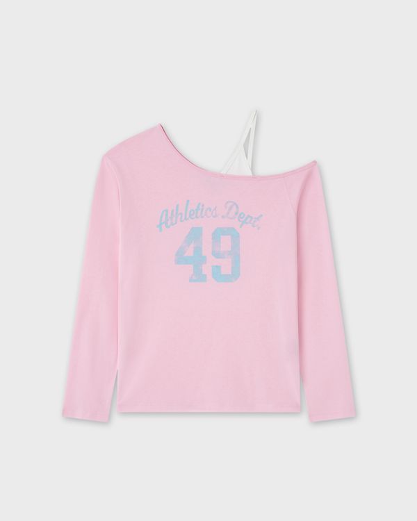 WHOAU Áo thun Meichan OFFSHOULDER Long Sleeve Tee_WHLAG2582B