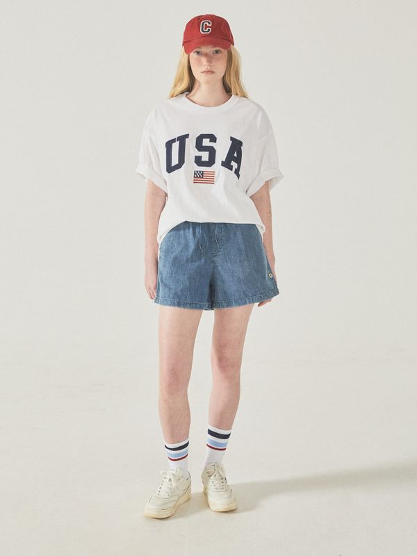 Steve Denim Set-up Shorts (F)_WHTJF2555F
