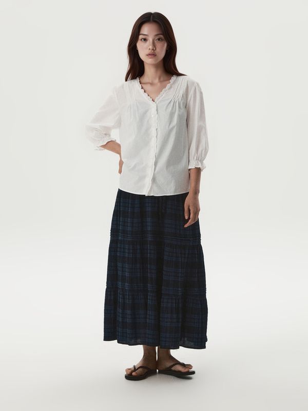 WHOAU Áo kiểu nữ Frill Blouse_WHBLGB833F