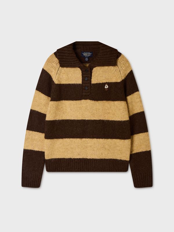 WHOAU Áo len Steve Bokasi Button Collar Pullover_WHKAGBT22F