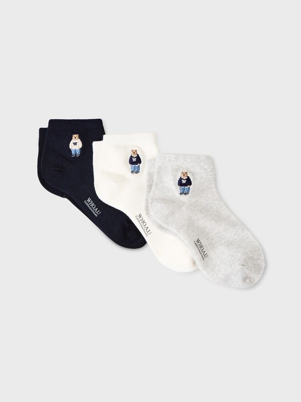 WHOAU Tất [3PACK] Steve Ankle Socks_WHAYGB912A