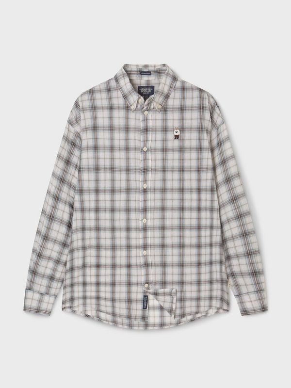 WHOAU Áo sơ mi sọc caro Summer Crinkle Check Shirts_WHYCG2361U