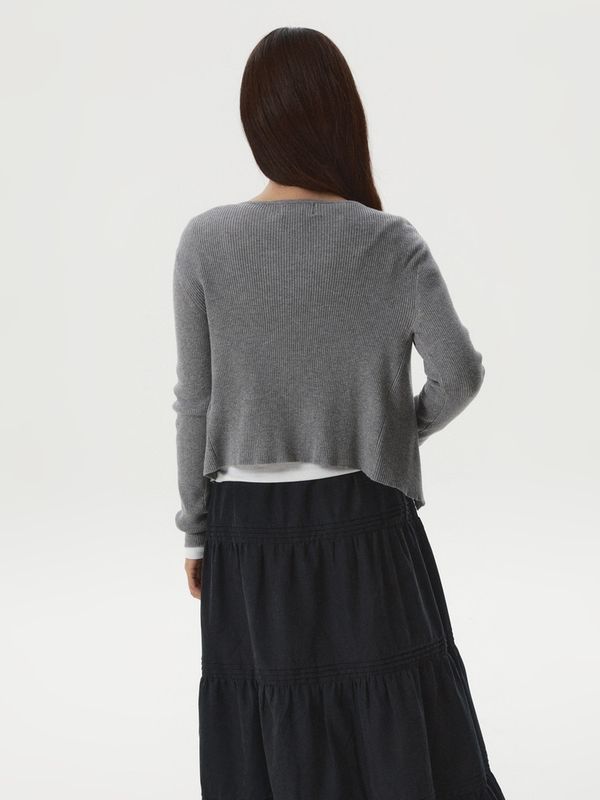 WHOAU Áo len Ribbed Button Cardigan_WHCKGB822F