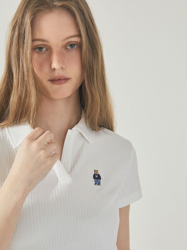 Steve Ribbed Collar T-Shirt_WHHAF3751F