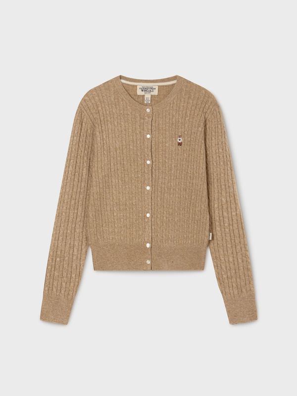 WHOAU Áo len nữ  Steve High Gauge Wool Cable Cardigan_WHCKG1215F