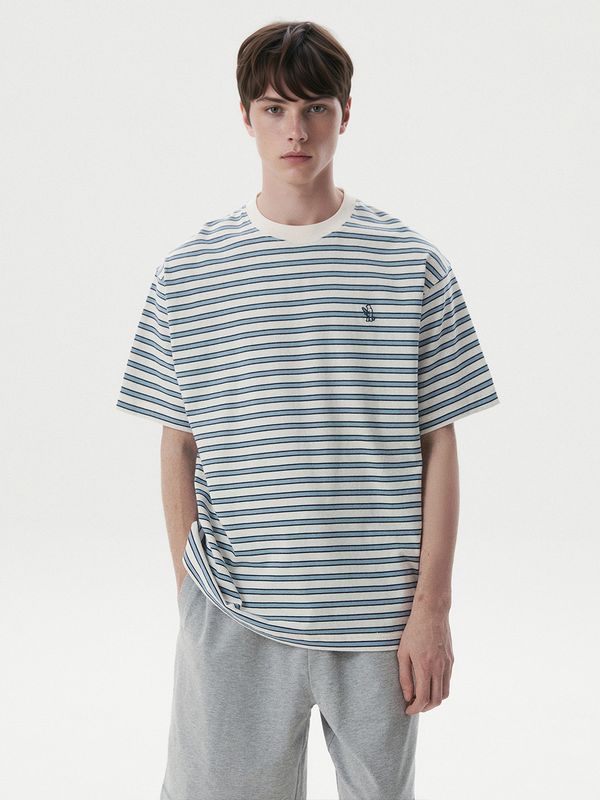 WHOAU Áo thu Unisex Multi Stripe T-Shirt_WHRSG2541U