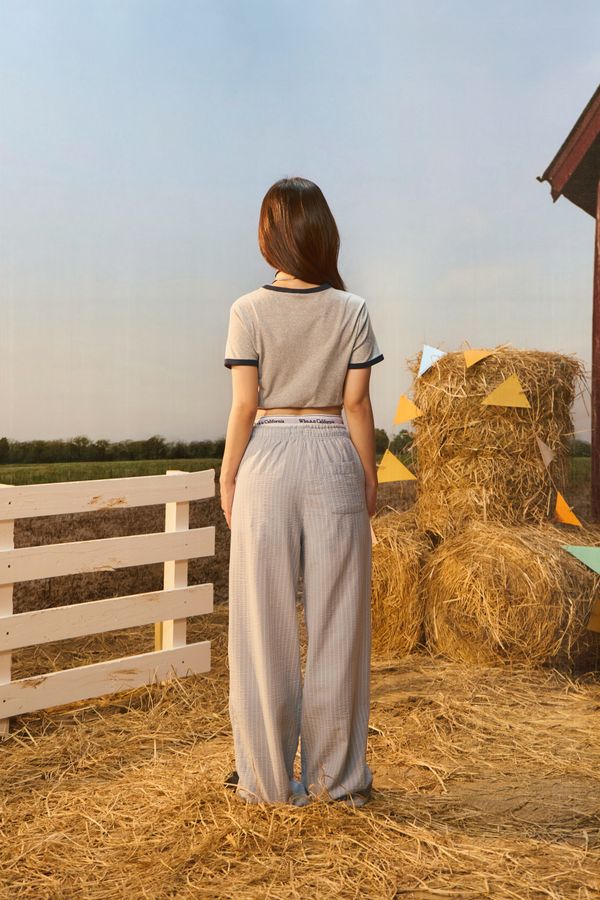 WHOAU Áo thun Meichan Letter Ringer T-Shirt_WHRAG2431F