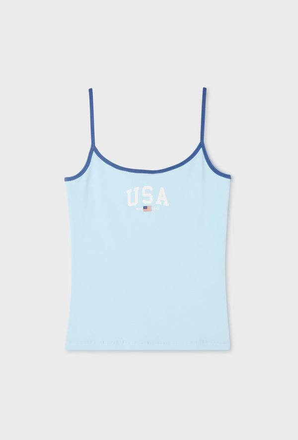 WHOAU Áo hai dây nữ USA Colorblock Sleeveless(F)_WHRNG3793F