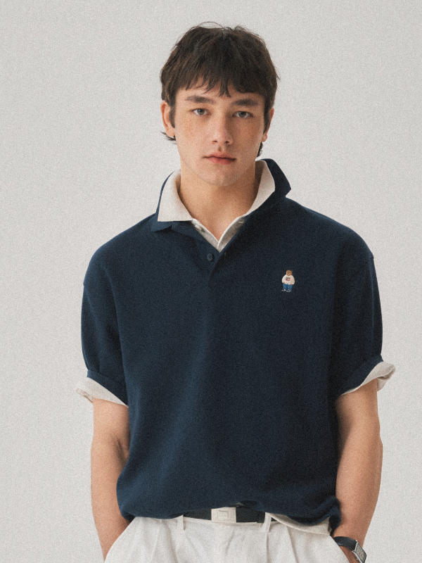 WHOAU Áo thun Steve Collar T-Shirt_WHHAG2411U
