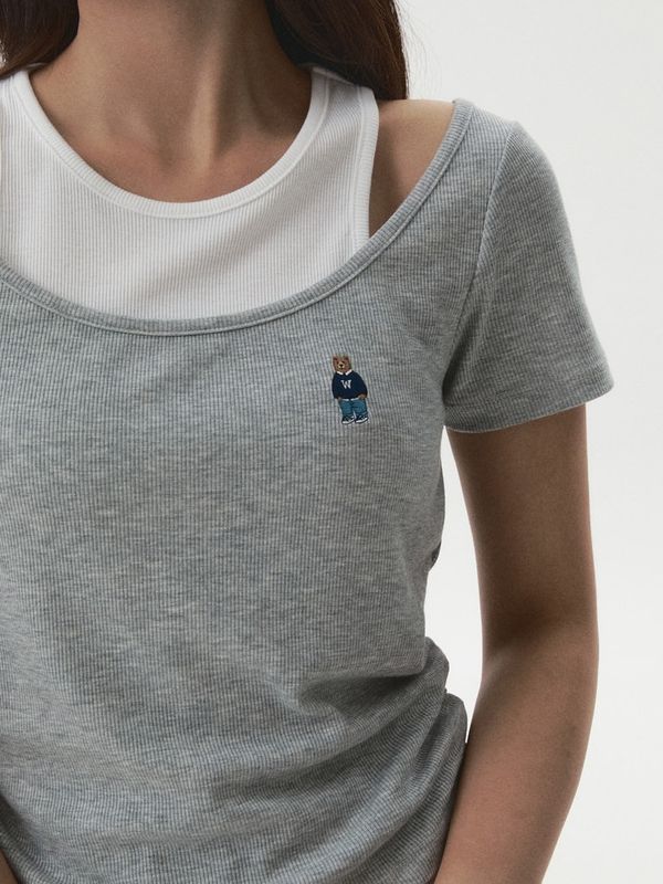 WHOAU Áo nữ Steve Layered Shorts Sleeve T-shirt[B]_WHRAGB754F