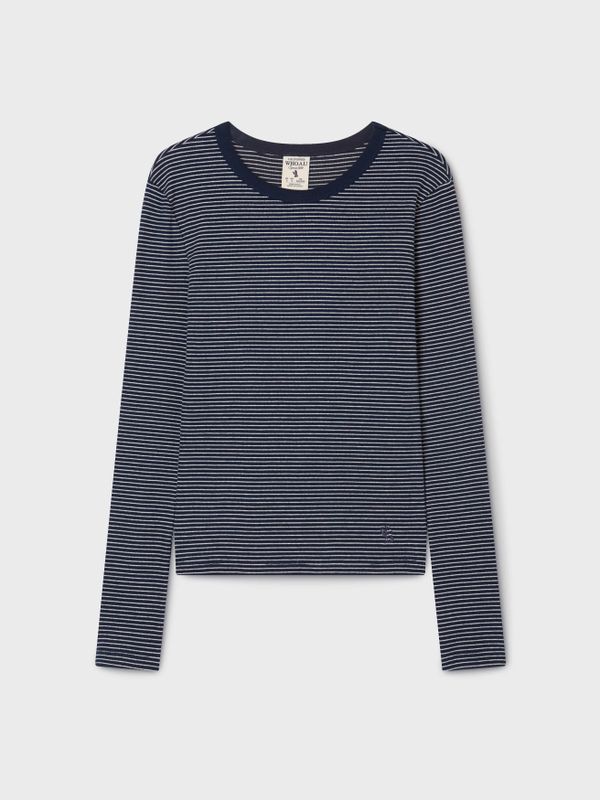 WHOAU Áo thun gân tay dài nữ Ribbed Long Sleeve T-shirt_WHLAG2321F