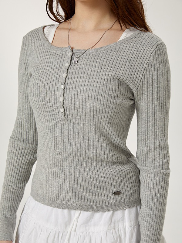 Henley neck Pullover
