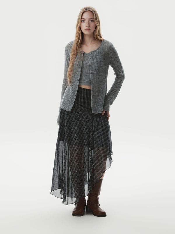 WHOAU Áo len Bustier Layered Cardigan_WHCKGB966F