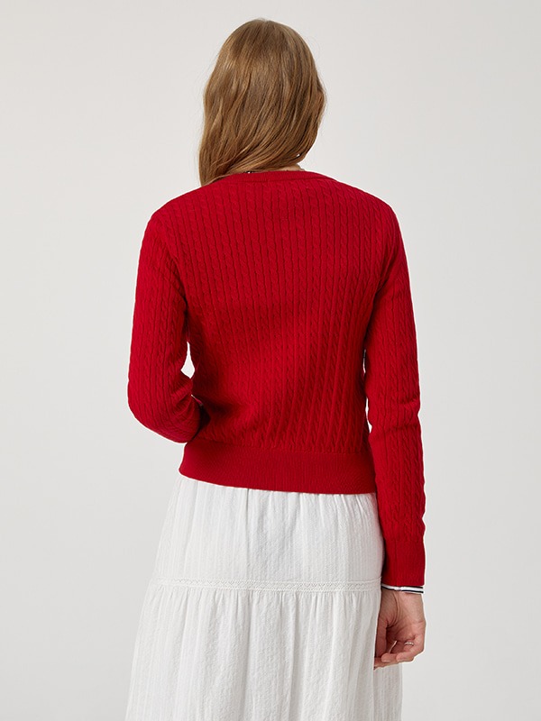 Steve High Gauge Cotton Cable Cardigan_WHCKG2325F