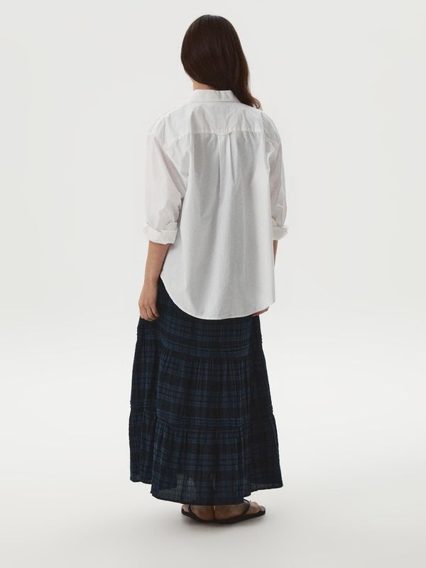 WHOAU Chân váy Check long tiered skirt_WHWHGB822F
