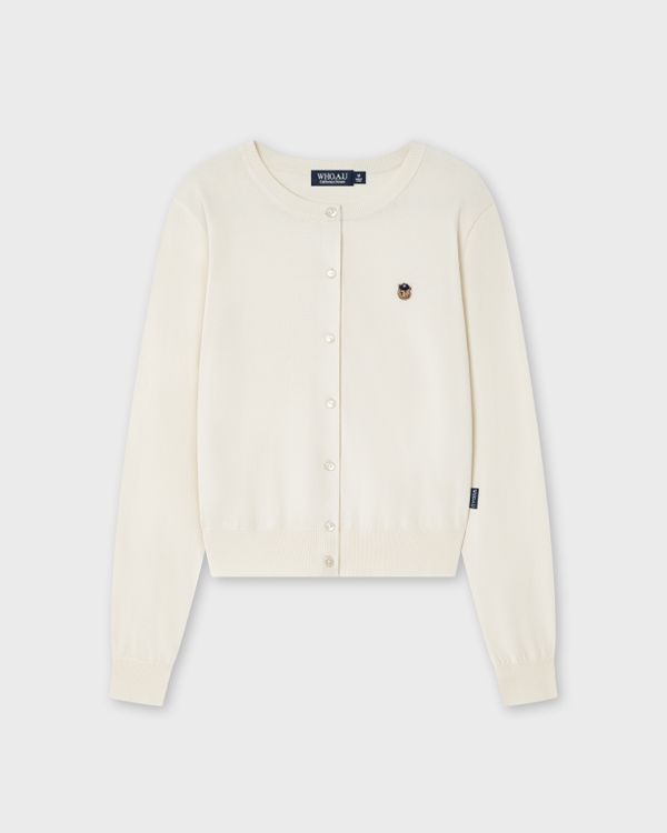 WHOAU Áo Cardigan Steve R-neck Plain Cardigan_WHCKG2425F