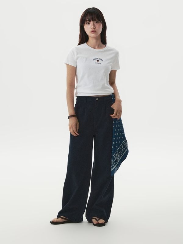WHOAU Áo thun nữ Steve Embroidery Shorts Sleeve T-shirt[B]_WHRAGB751F