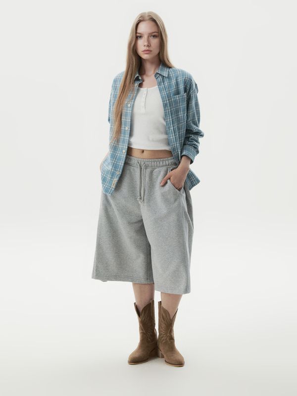 WHOAU Áo Sơ mi Flannel Loose-Fit Check Shirts(F)_WHYCGBT41F