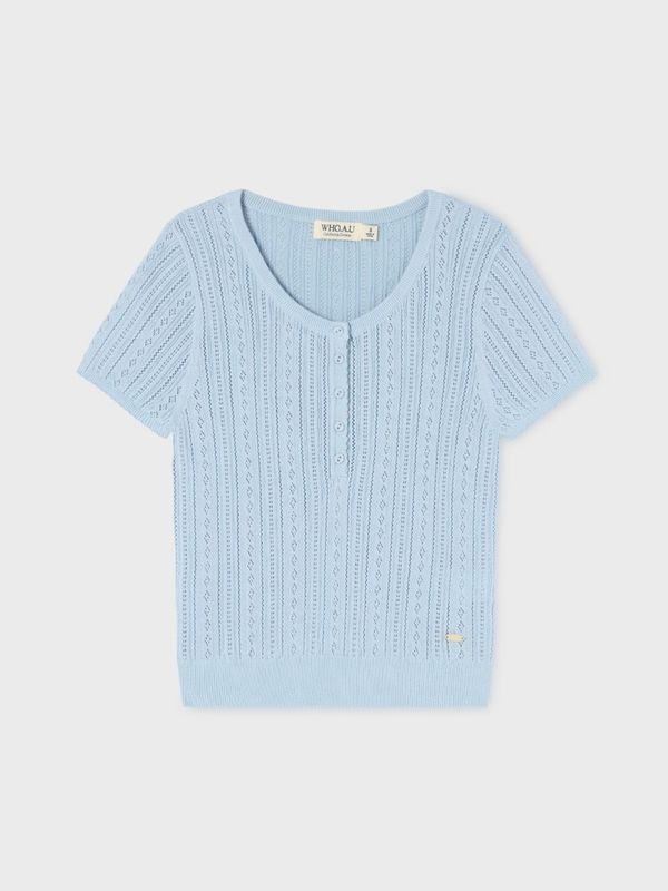 WHOAU Áo len Skashi Eyelet Pullover_WHKAG2435F