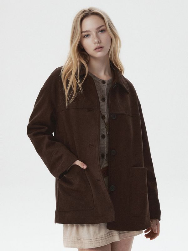 WHOAU Áo khoác Synthetic Suede Half Jacket_WHJKGB932F