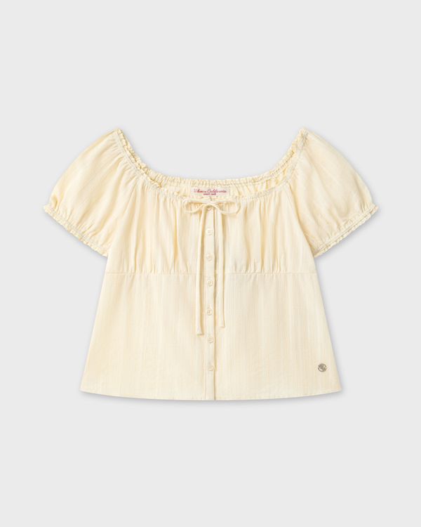 WHOAU Áo kiểu nữ Puff Sleeve Shirt_WHBLG2521B